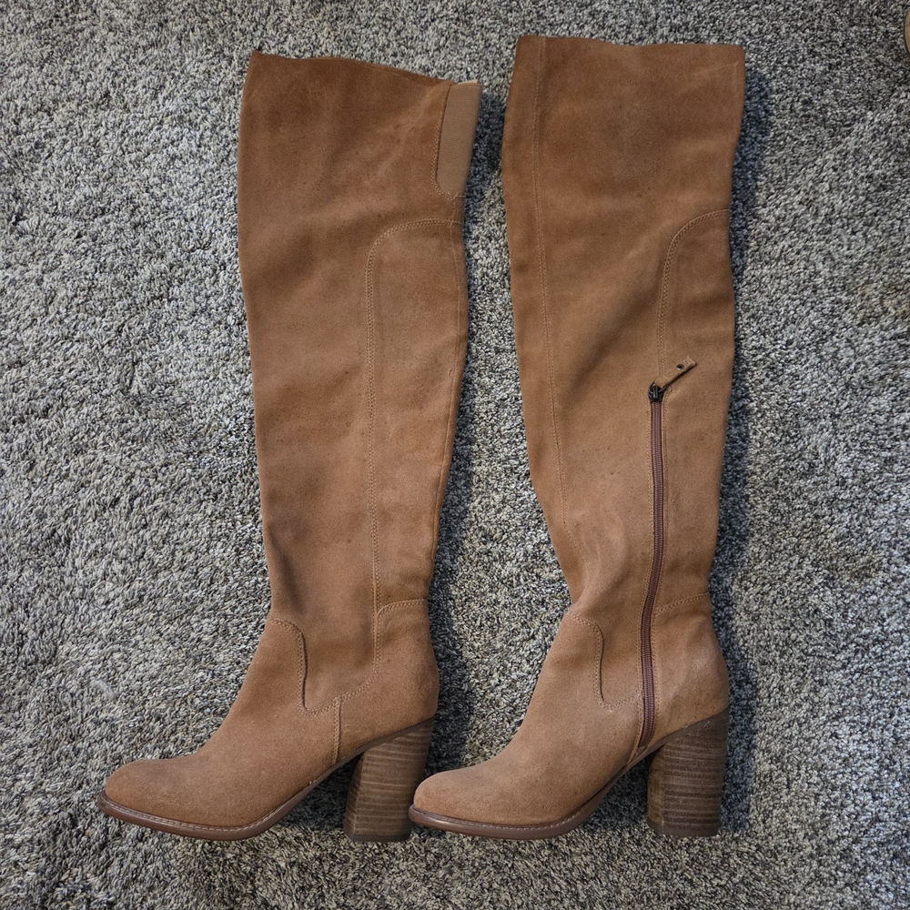 Kelsi Dagger Over The Knee Suede Women's Tan Boots Sz 8